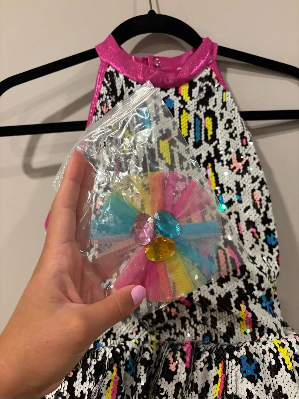 NWT Revolution Dance Costume Party Animal Rainbow Animal Print Girls XL RC24651